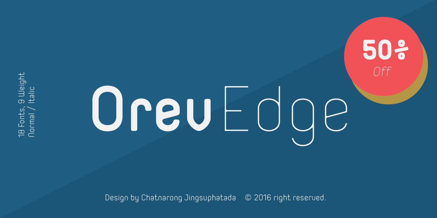 Orev Edge Light Italic Font preview
